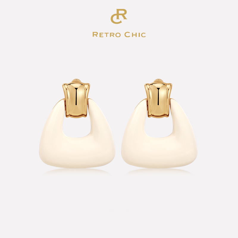 铜合金耳饰 RCRETROCHIC 意大利时尚首饰 奥斯珐琅耳环【顺丰发货】