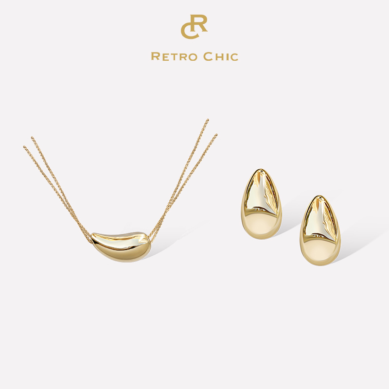 铜合金耳饰 RC RETRO CHIC 意大利创意首饰 小水滴两件套