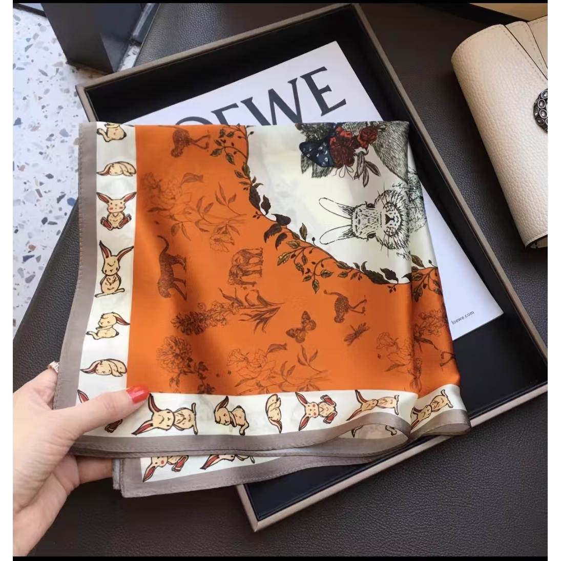 100新款百搭杭州丝绸丝巾70*70#3623