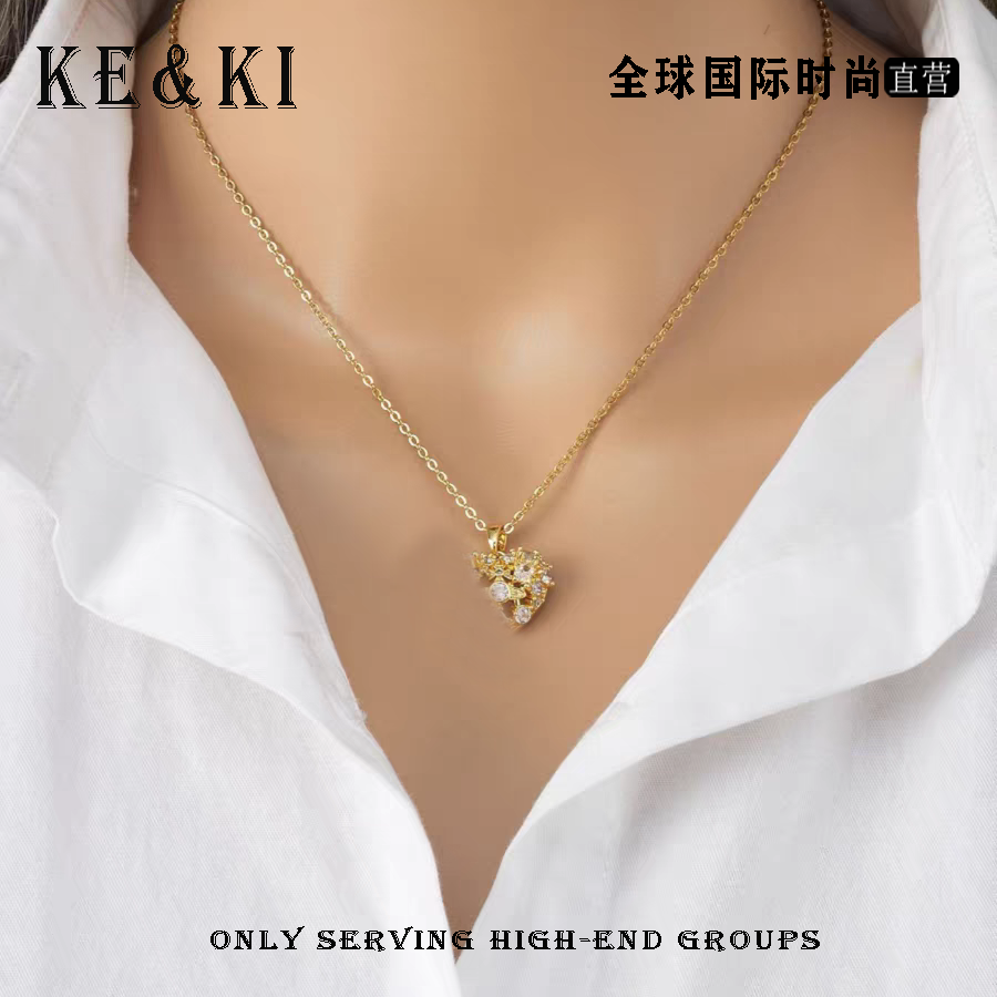 铜合金项链 2117气质百搭爱心小众设计高级感饰品