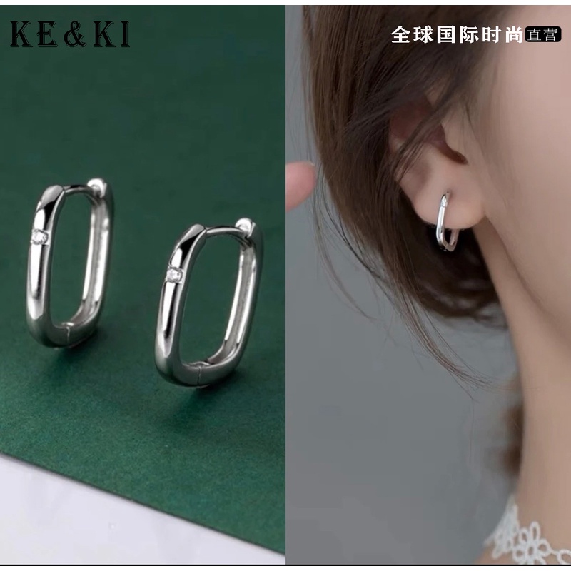 2122方形小众设计感素圈耳钉