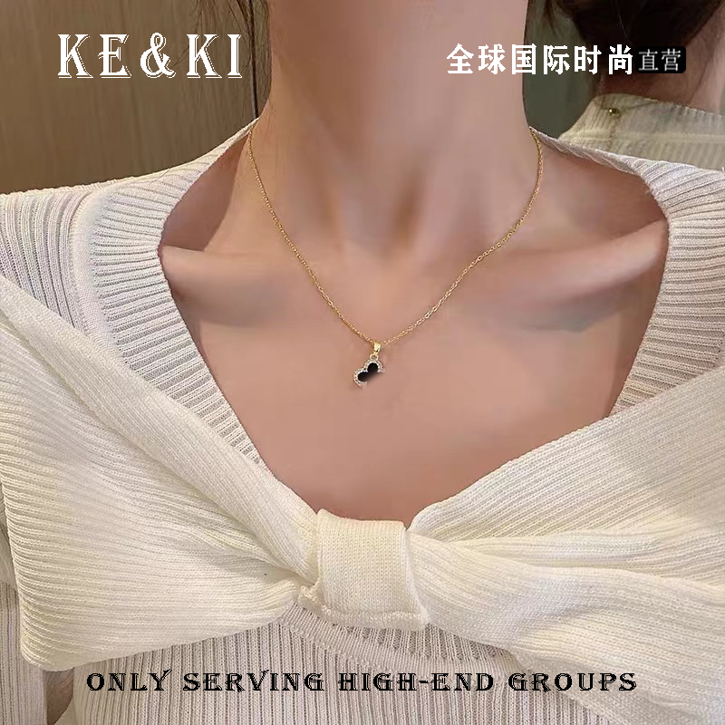 铜合金项链 3032轻奢时尚双面四叶草项链