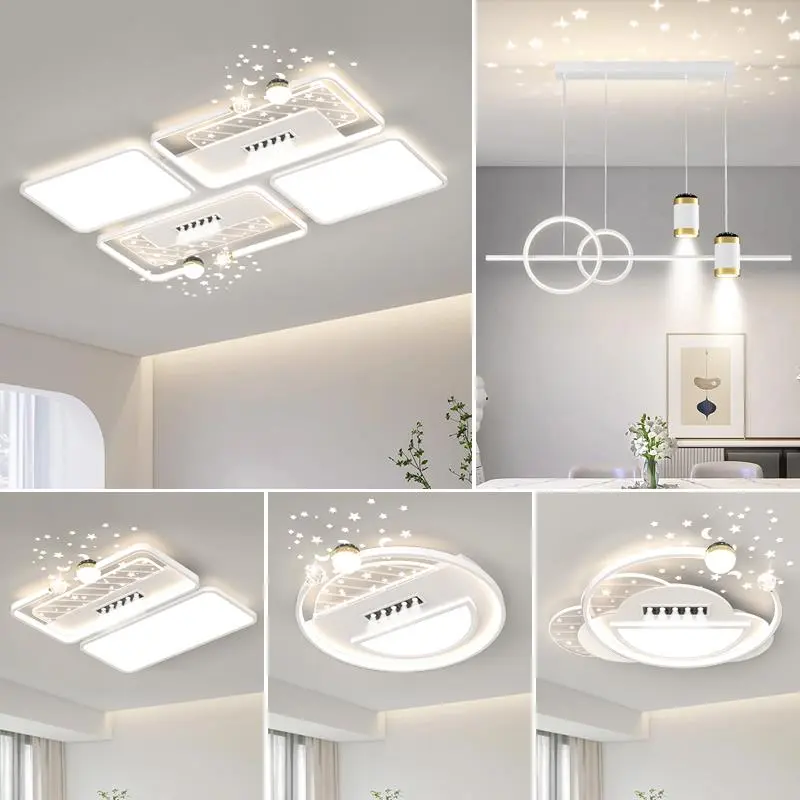 2024年客厅灯现代简约大气新款轻奢吊灯现代星空灯具组合全屋套餐