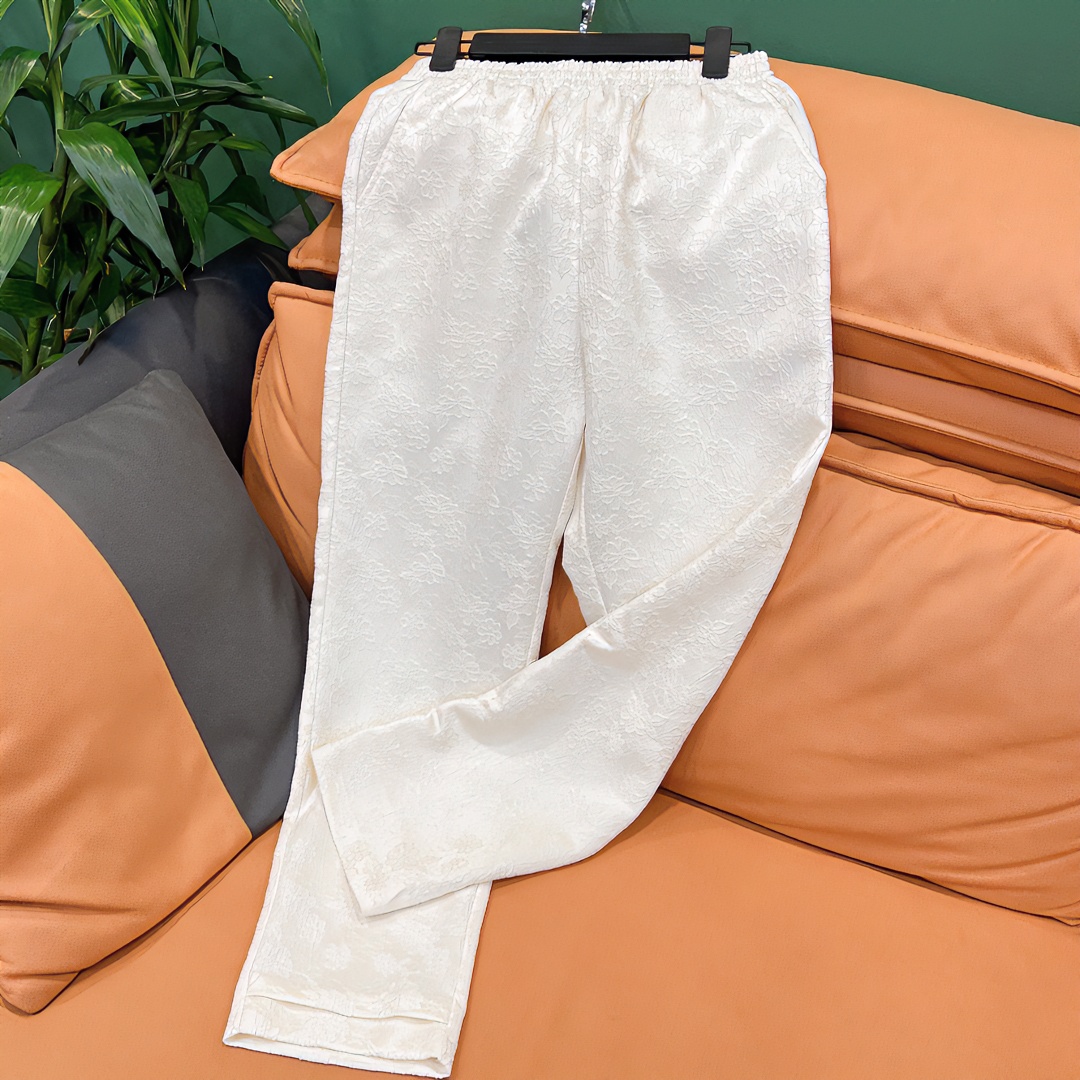 【浮生】春夏时尚高端黑白两色气质束脚裤百搭提花长裤小脚裤【娜】