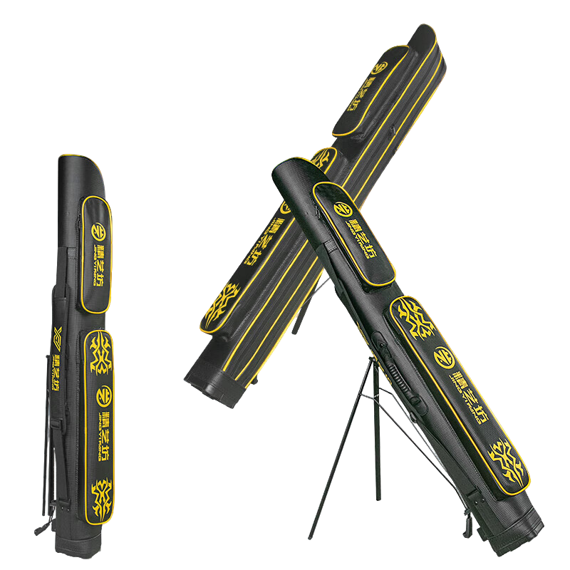 精艺坊鱼竿包1.3米双层竿包防水渔具包多功能鱼杆包带支架鱼具收