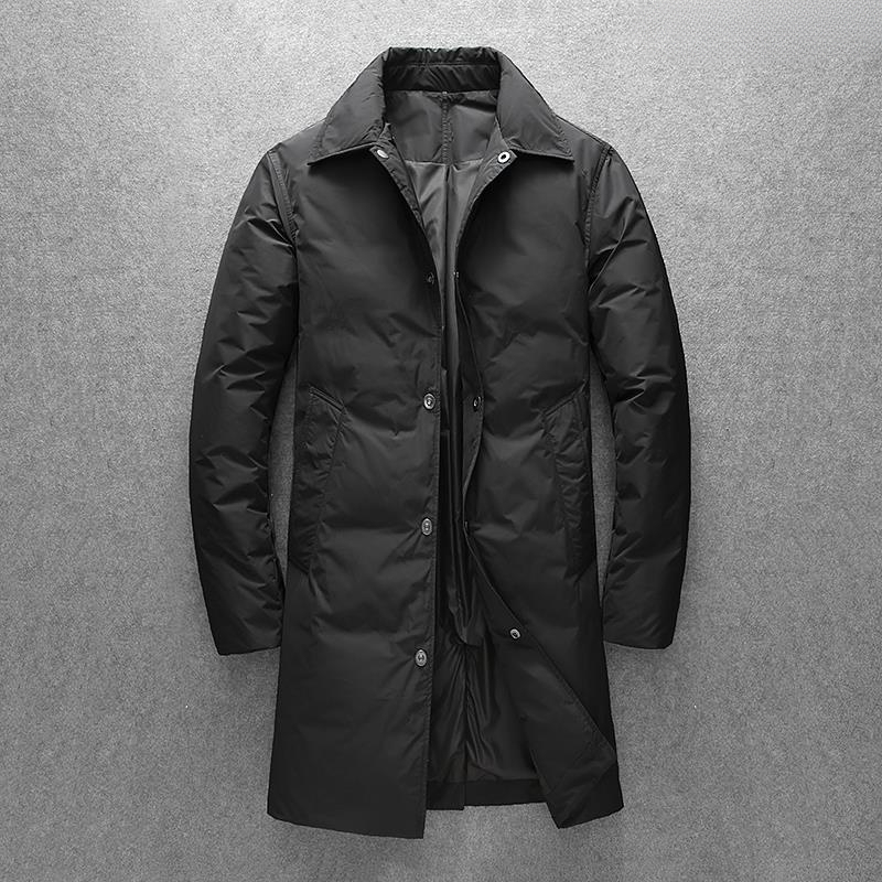 欧货保暖漫威毒液中长款感羽绒服外套男冬季商务休闲大码加厚翻领