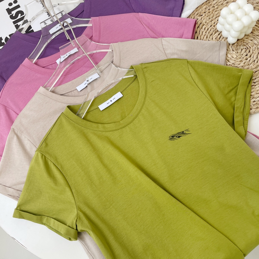 W00578韩版夏季圆领印花字母短袖t恤女简约休闲宽松上衣ins潮