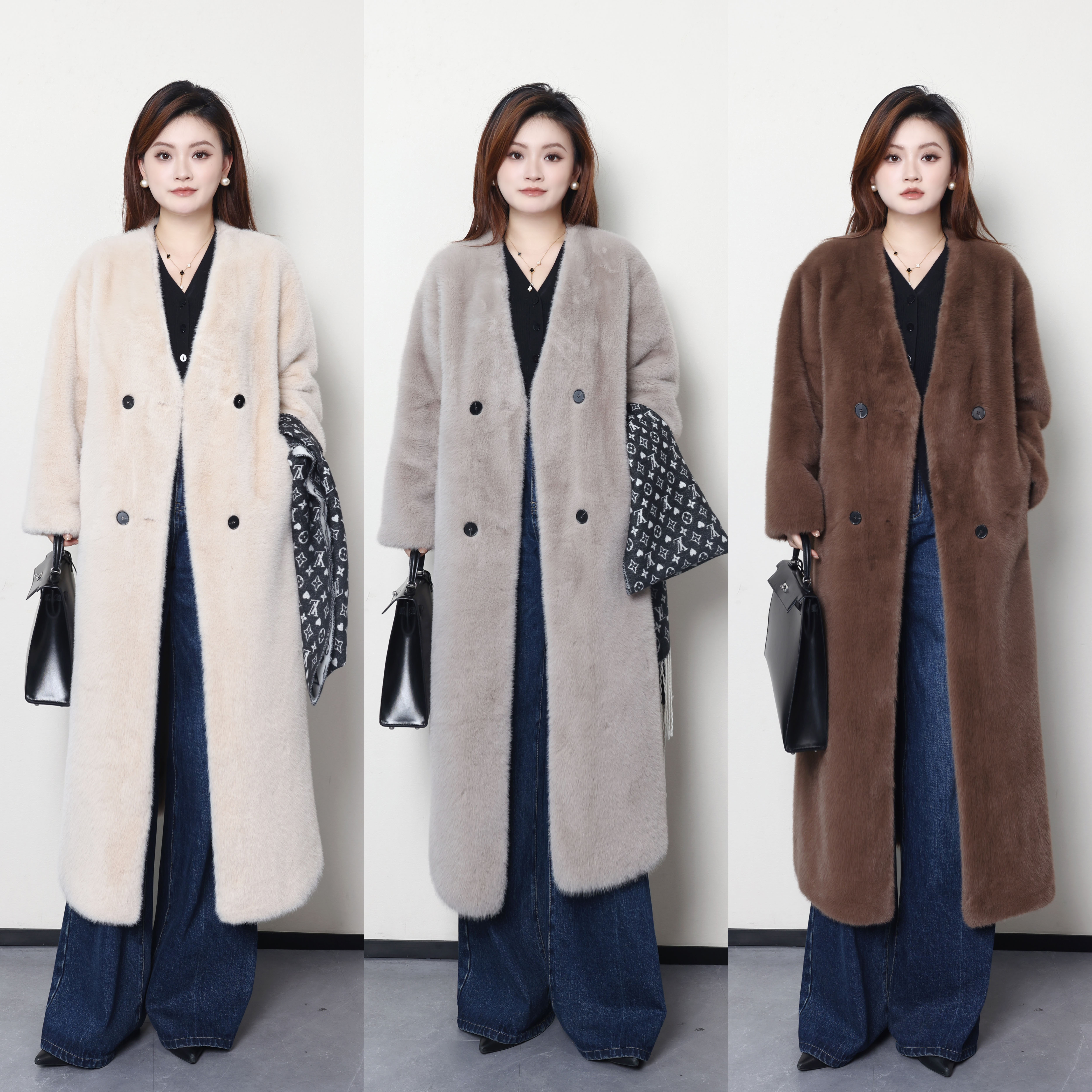 QC杨杨【东北必备】微胖大码女装冬保暖加厚毛毛一体外套ZY25310