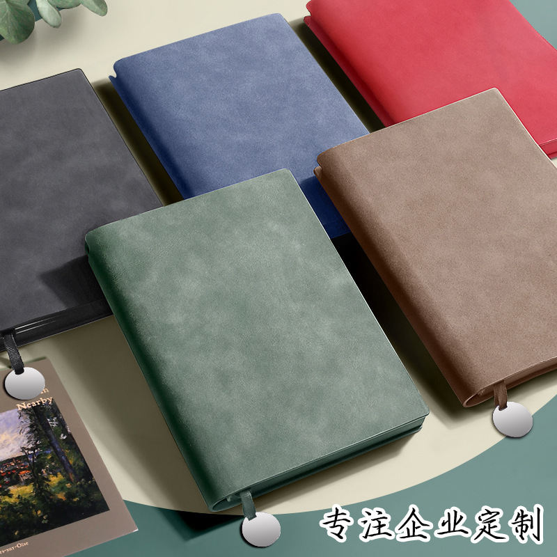 商务皮面记事本复古会议记录本工作日记批发可印logo办公笔记本子