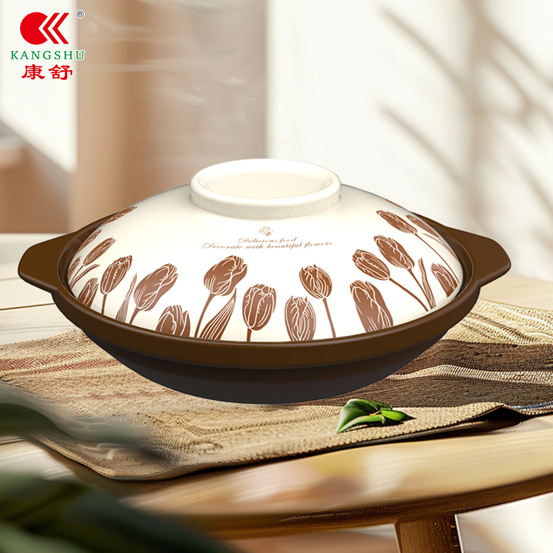 康舒郁金香干烧锅浅锅炖锅焖煲耐高温啫啫煲仔饭干烧不裂明火沙锅