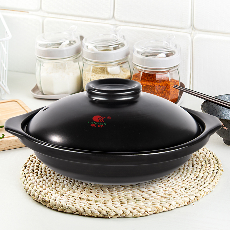 康舒陶瓷耐高温煲仔饭啫啫煲浅锅砂锅炖锅干烧锅明火燃气陶瓷锅