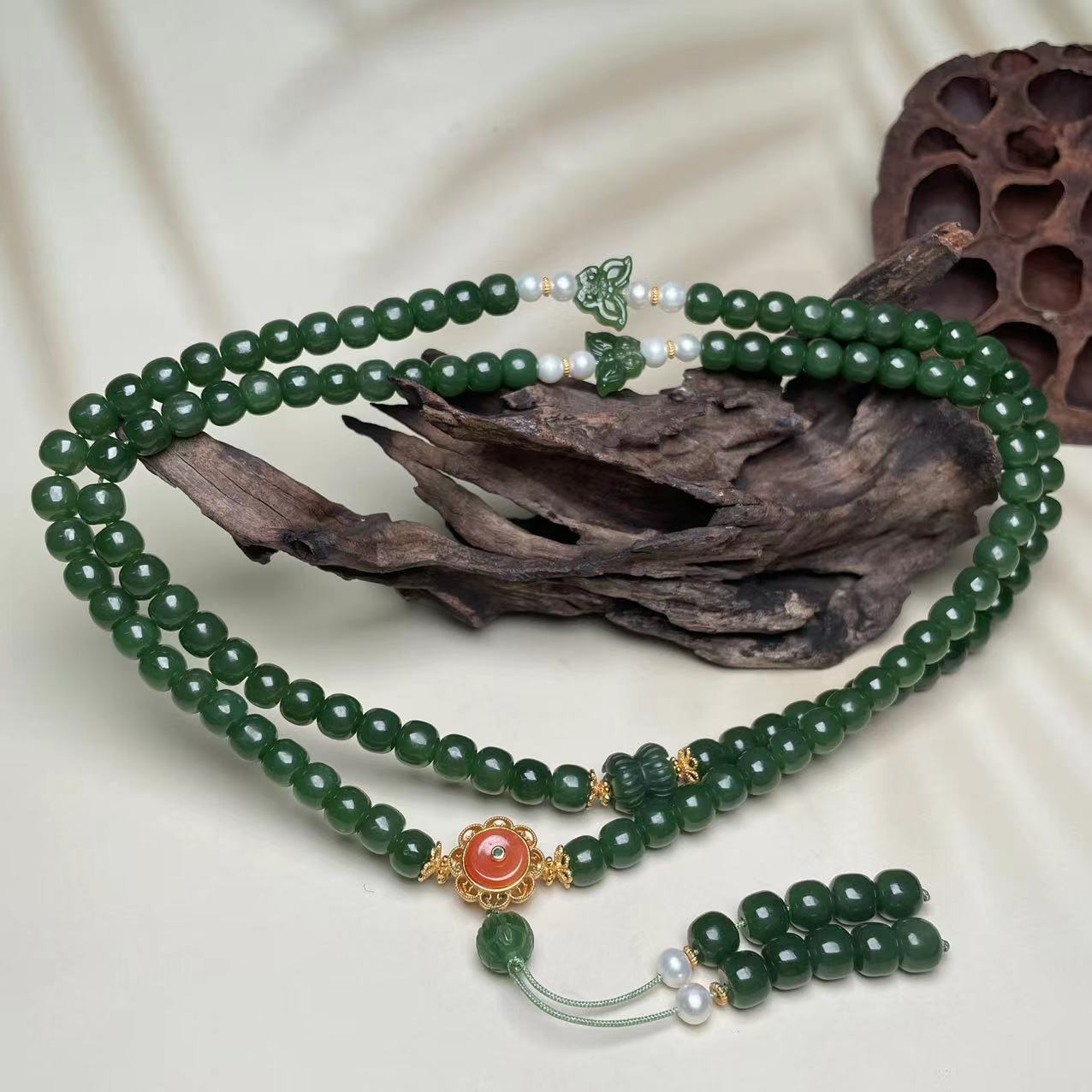 菲菲珠宝好@和田玉项链7mm/多样性发一