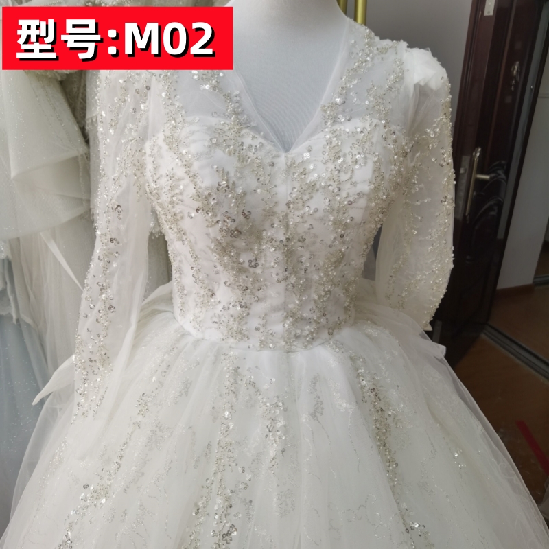 出租主婚纱租赁2024新款新娘结婚小码重工2023高端大码重工小个子