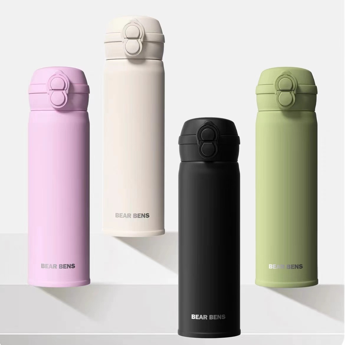 587 316不锈钢内胆保温水杯男女生简约轻奢直身弹盖双饮水杯