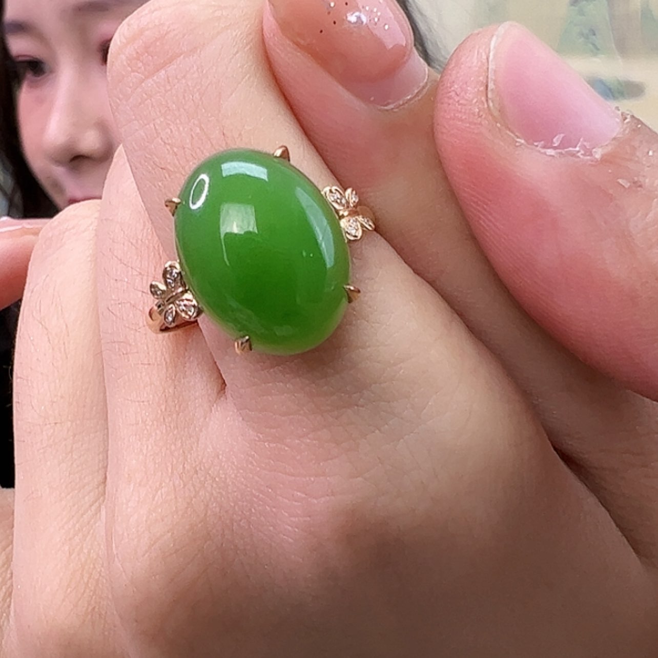 【闪购商品】和田玉（碧玉）颈饰18K金镶嵌