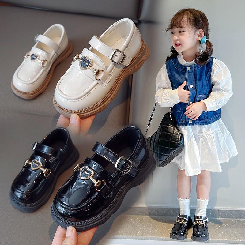 回力潮品女童小皮鞋2023新款软底时尚公主鞋中大童休闲软底单鞋方