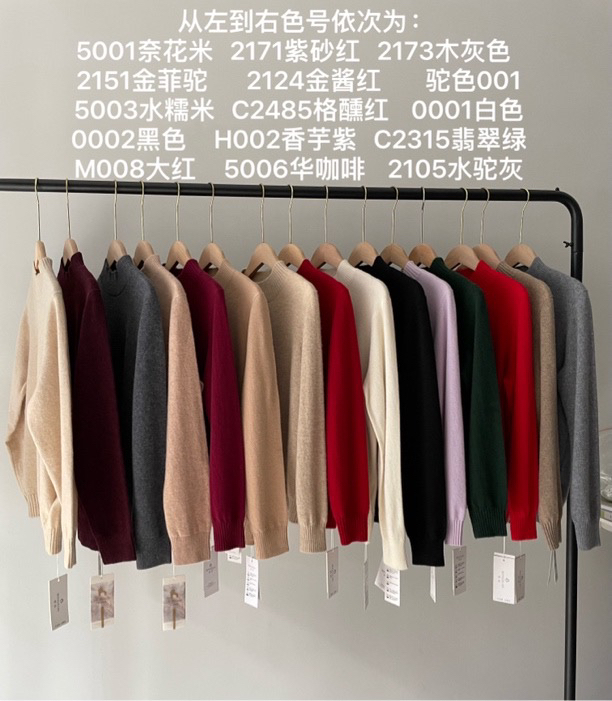 2025年秋冬新款100%纯山羊绒女士半高领百搭打底衫