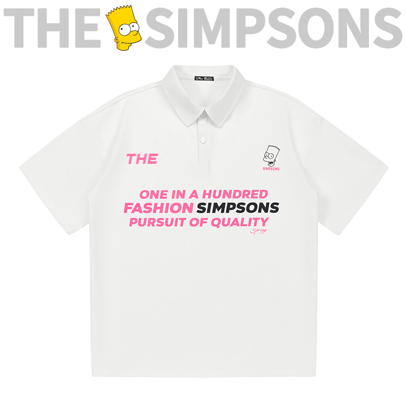 THESIMPSONS短袖polo男女休闲情侣夏季宽松翻领SPCPL242F29U