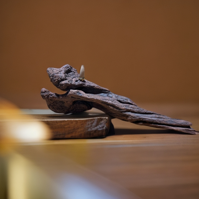 【时间仓库】随形风化木复古侘寂风创意纯手工简约可移动倒流香台