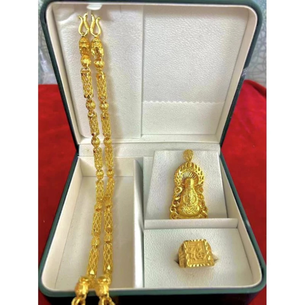 合金项链 JINXI  经典时尚男款 镂空竹节项链一套  项坠