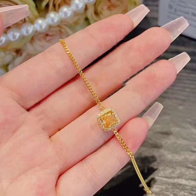 合金戒指 合金 轻奢网红爆款小方糖手链 脚链  时尚 小众经典