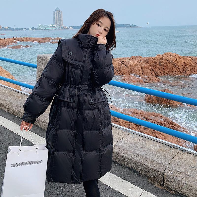 波司登2023新款海军领白鸭绒羽绒服女中长款韩版过膝爆款时尚洋气