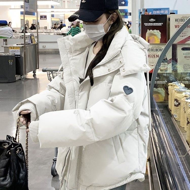 波司登爱心短款羽绒服冬季2023羽绒棉服新款宽松加厚情侣面包外套