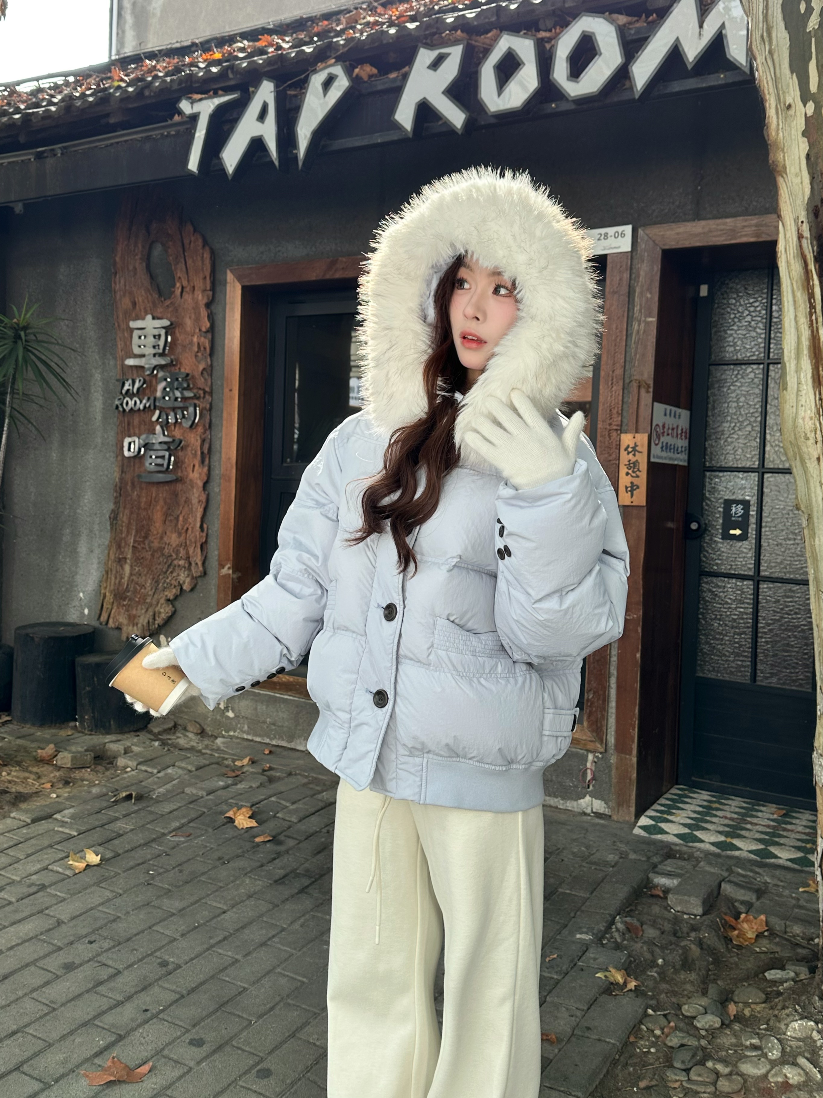 【小暖炉】白鸭绒连帽羽绒服冬季带毛领加厚保暖短款显瘦小个子外套