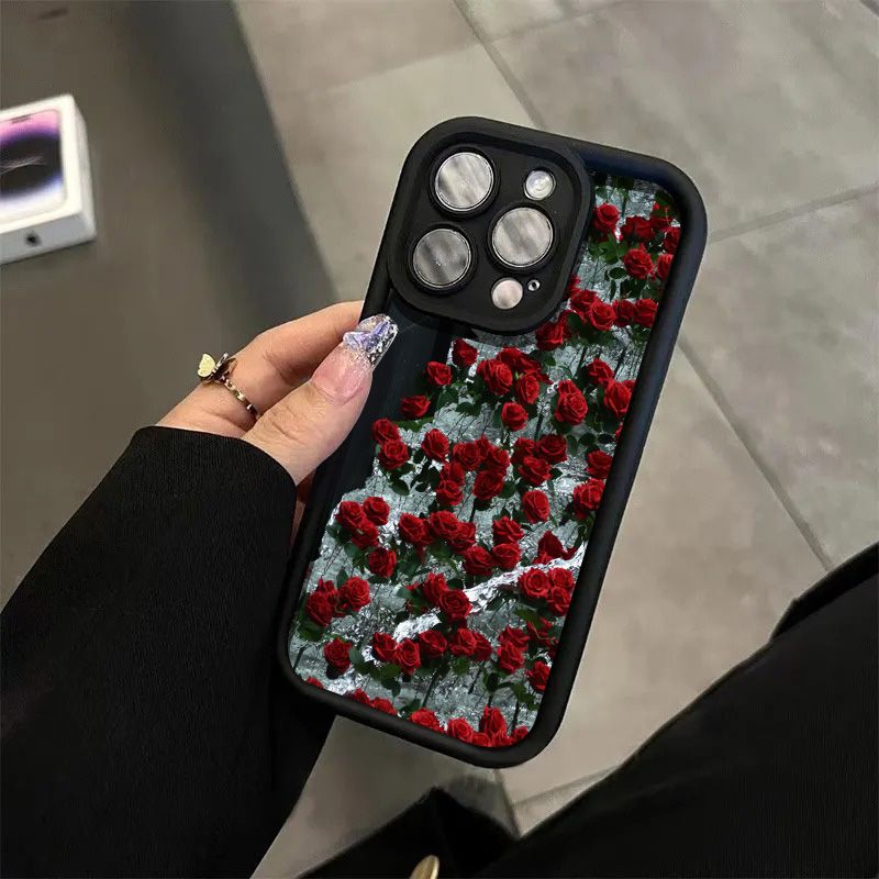 满屏玫瑰iphone15plus/14promax手机壳苹果13/8全包12/11硅胶xr/7