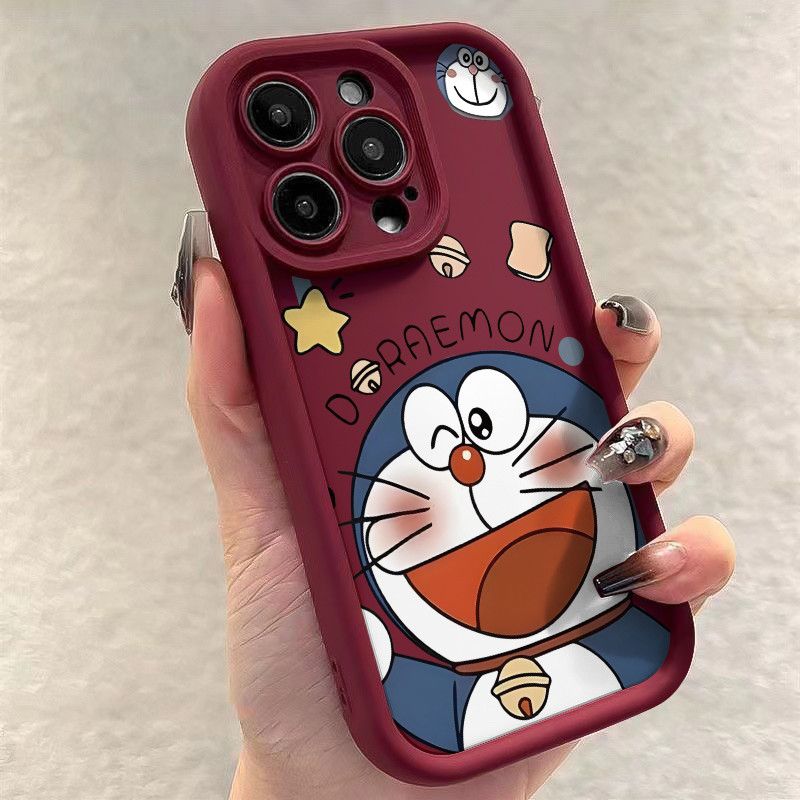 眨眼叮当猫苹果14promax手机壳iPhone15卡通13全包12阶梯11软壳xr