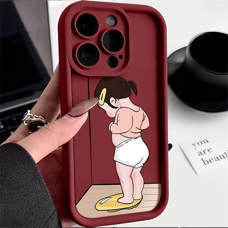 称重女孩全包手机壳手机壳iPhone15阶梯12/13/14promax情侣x/xs套