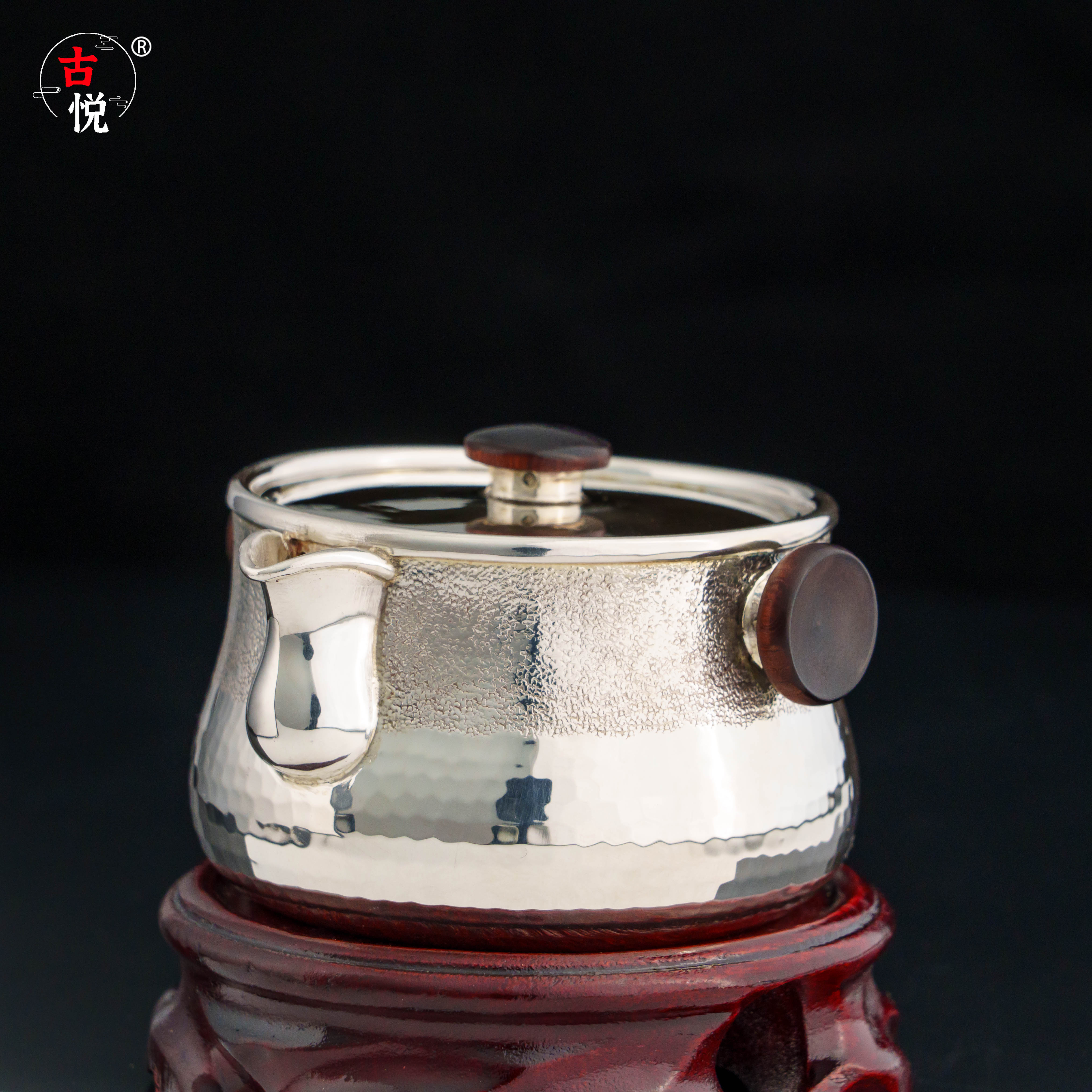 【古悦】名家杨松柱 手工作 锤纹双耳盖碗 手抓壶茶具 约150cc