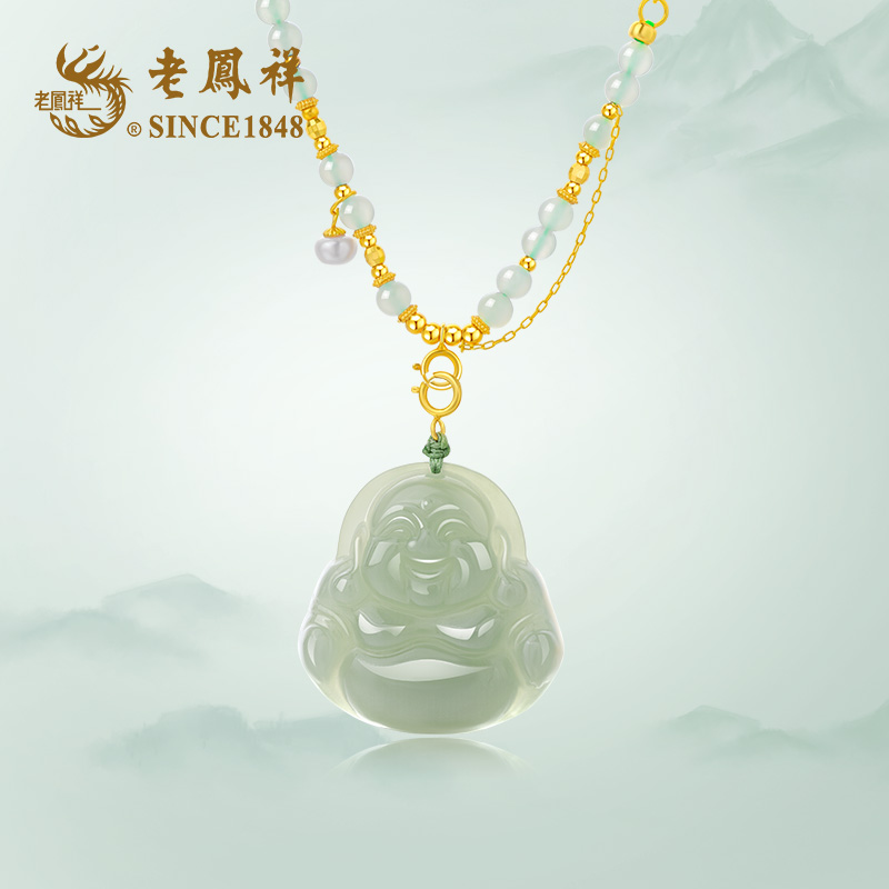 福禄弥勒佛和田玉项链国风气质简约女款A