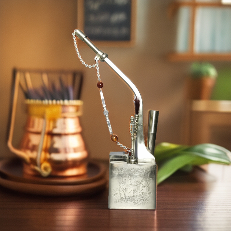 白铜手工精錾刻复古纯手工工艺桌面摆件花纹装饰物高档创意方形壶