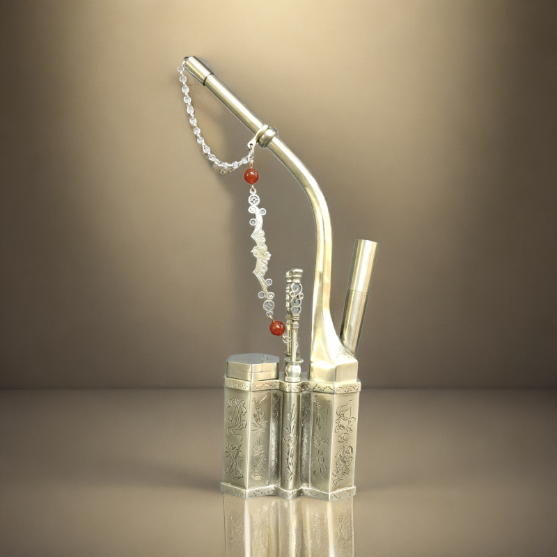 白铜手工錾刻高档六角八棱壶传统工艺把玩纯手工复古摆件方壶高档