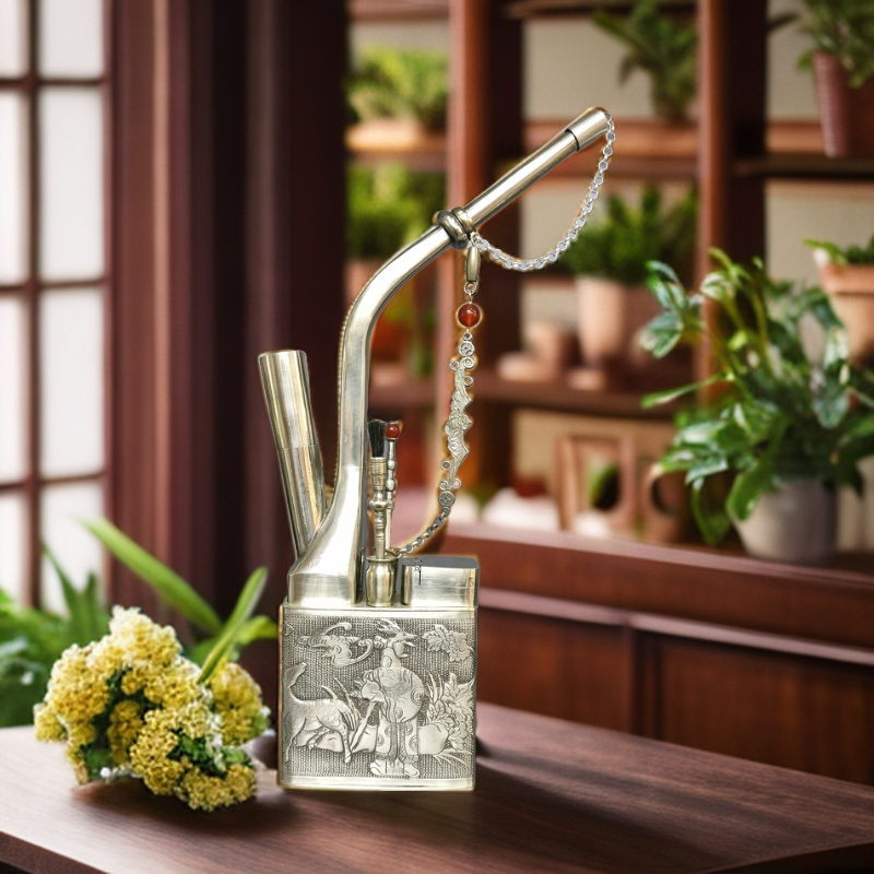 复古纯手工纯铜高浮雕家用(福禄寿)高档创意大方壶摆件雕刻中式