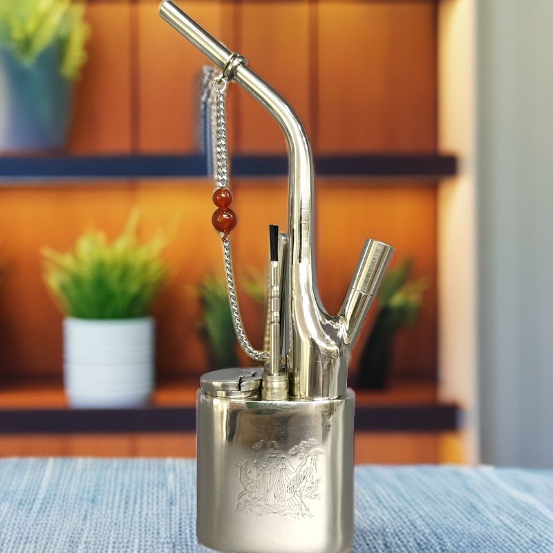 白铜22公分高一把抓掌中宝半机器半手工传统工艺创意圆壶小摆件