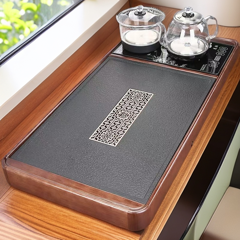 82X40茶台一整套新款茶盘全自动套装四合一体全套家用木石大盘