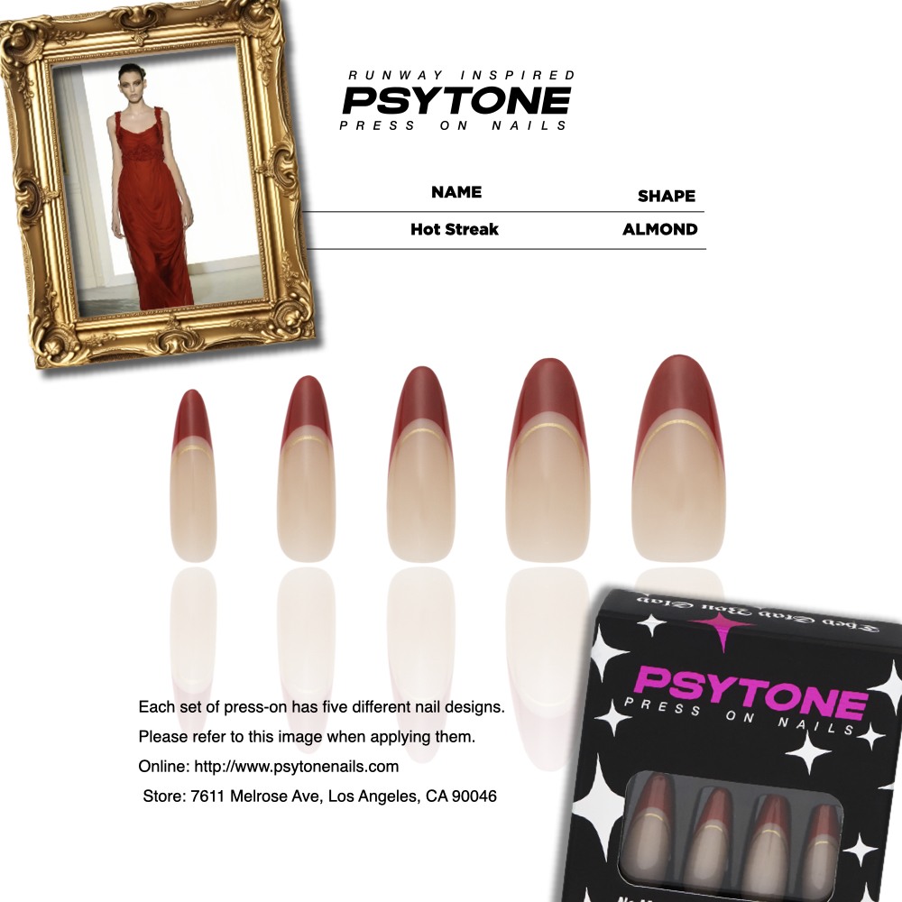 幻调喜事多Hot Streak | 红色法式气质秋冬简约极简穿戴甲中长款