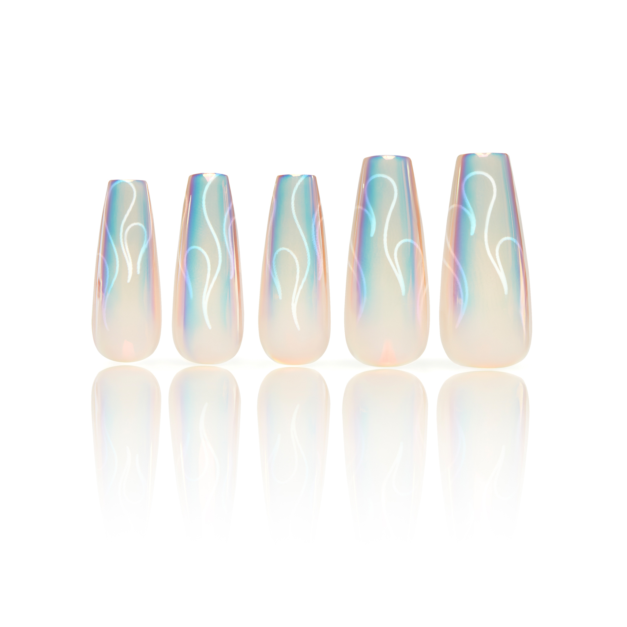 幻调Lotus Flame 雪莲火 | 镭射极光火焰描边款全尺码穿戴美甲773