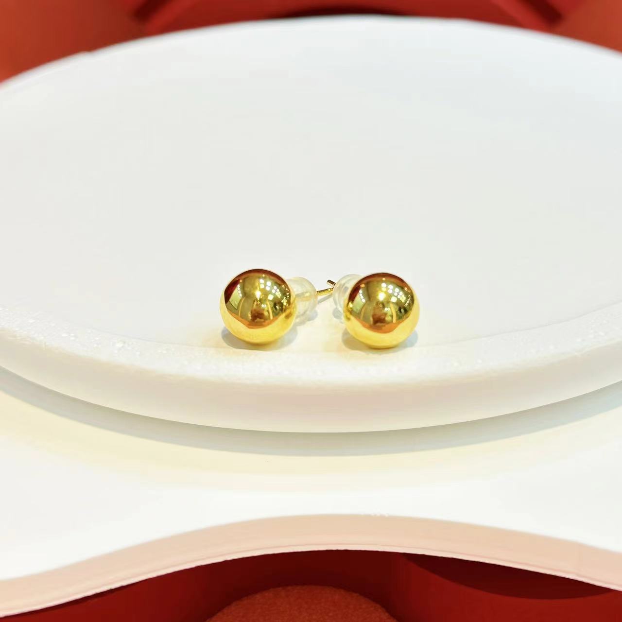 18K金大灯泡10mm耳针HNZ14153