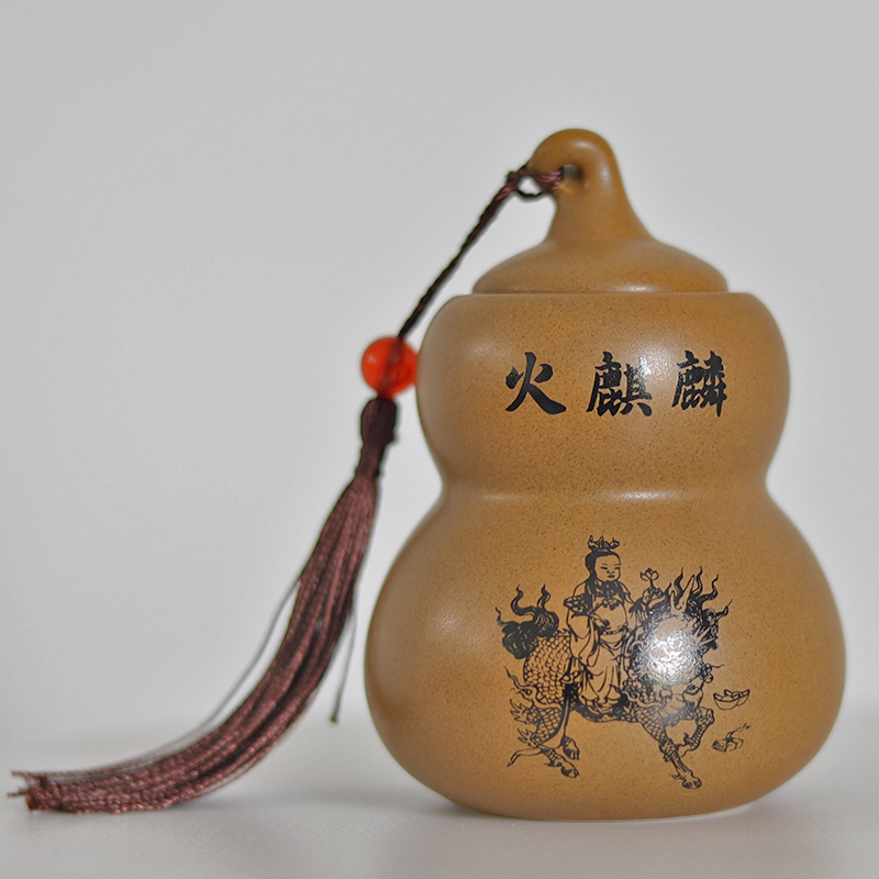 火麒麟土陶葫芦罐摆件厨房装饰品