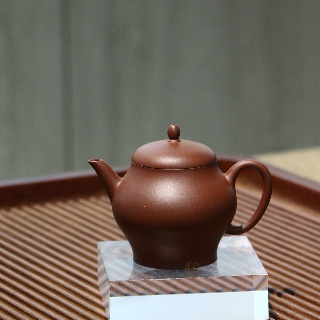 吃茶乐土-全手工 发祥款瓮式 原矿红皮龙 200毫升 宜兴紫砂壶