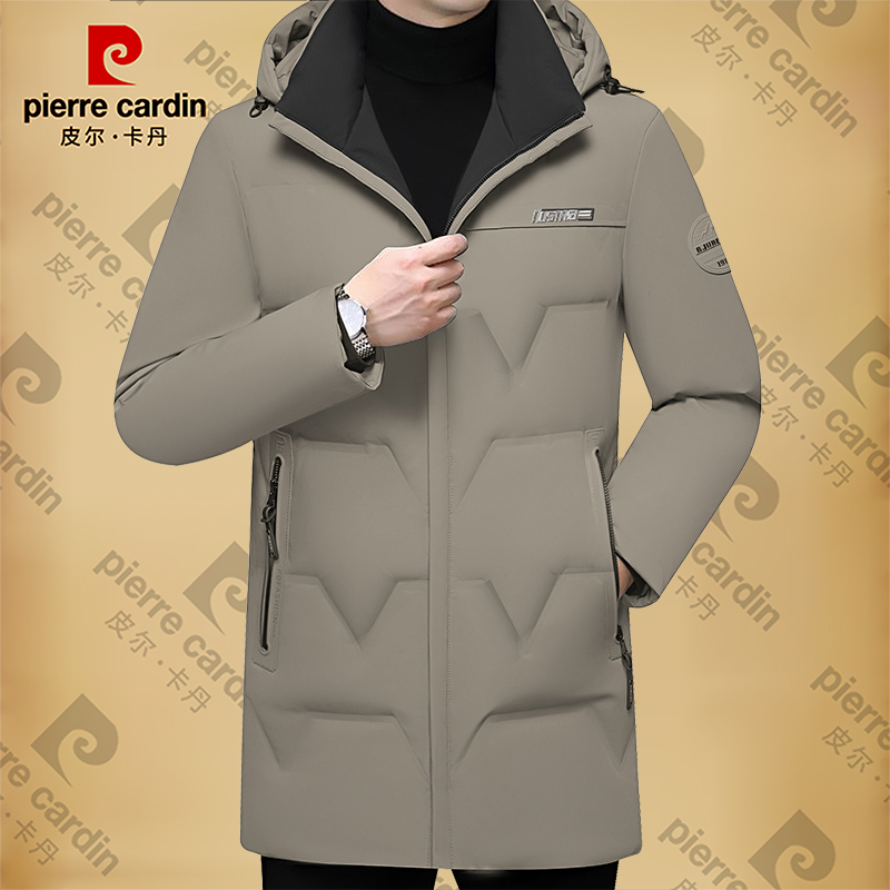 皮尔卡丹男士新款高档商务休闲棉袄保暖外套男装加厚潮冬季新款潮