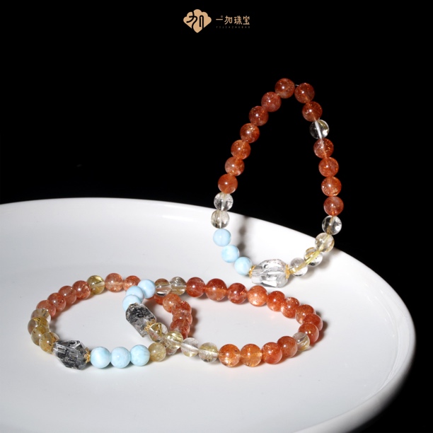 手工设计蒸蒸日上18k水晶多宝手串多样性发一