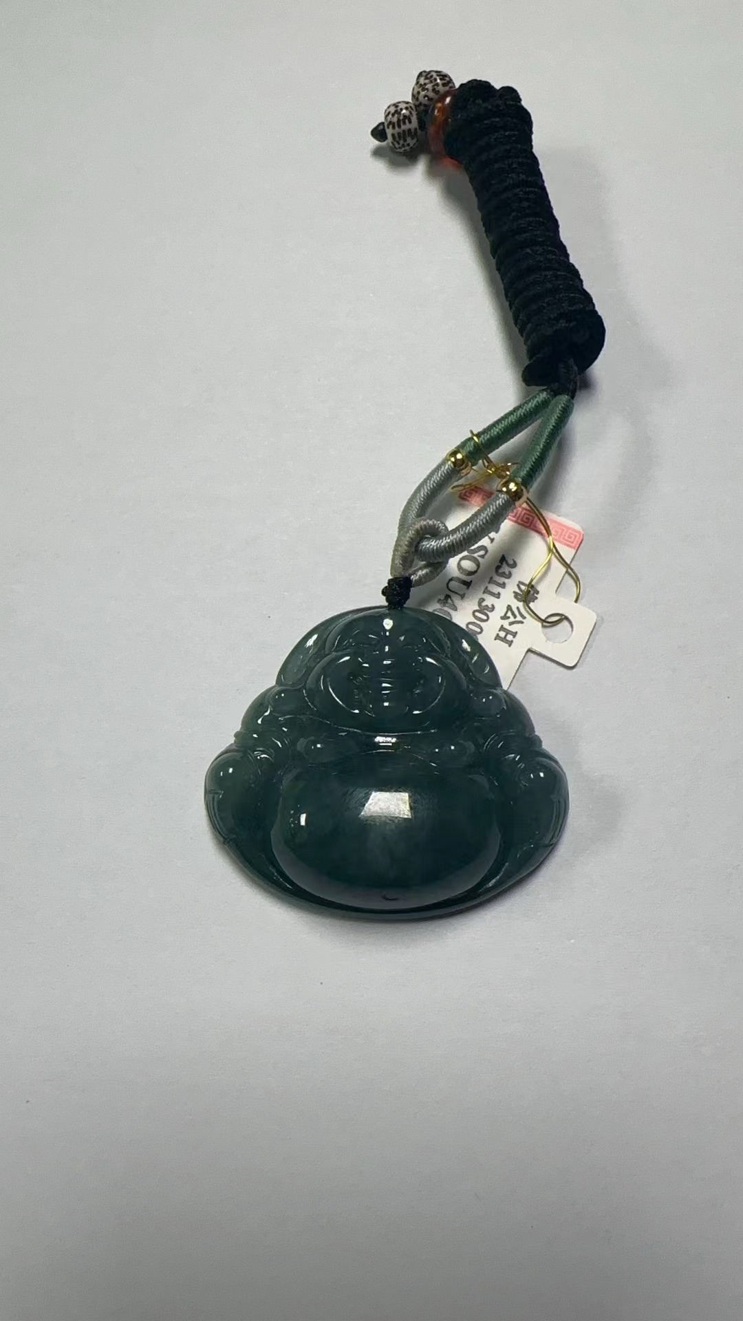 天然翡翠A货高冰佛公挂件 气质轻奢时尚双面雕刻精致素款精美