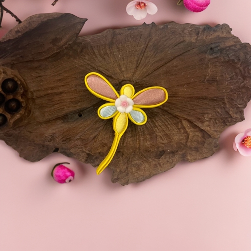 非金属布艺胸针 A068中式旗袍唐装扣子手工diy订制盘扣蜜蜂胸针