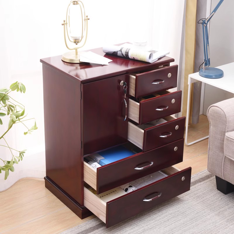 【办公室文件柜】落地木质矮柜资料柜储物柜带锁收纳柜活动档案柜