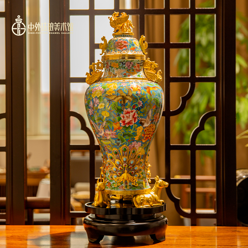 一路锦绣和平尊钱美华作品三进国博景泰蓝珐琅收藏艺术品手工掐丝