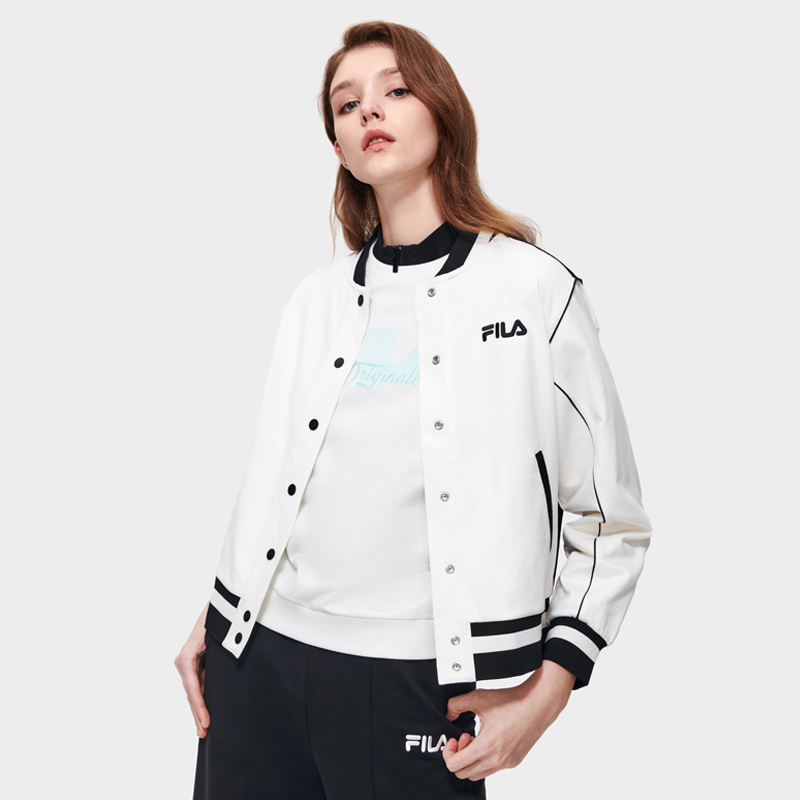 Fila/斐乐女春季运动【时尚休闲潮流百搭】长袖高能感穿搭棒球服